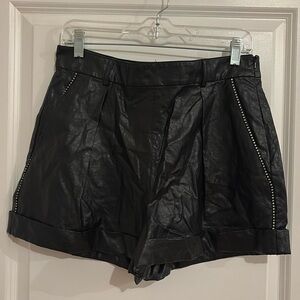 PHILOSOPHY di Lorenzo Serafini vegan leather rhinestone shorts. IT 46. NEW!!!